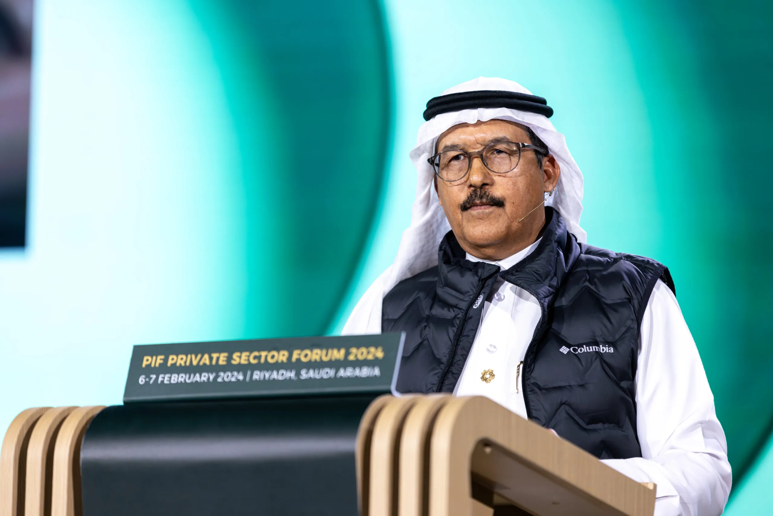 A panellist speaking from the PIF Private Sector Forum 2024 lectern