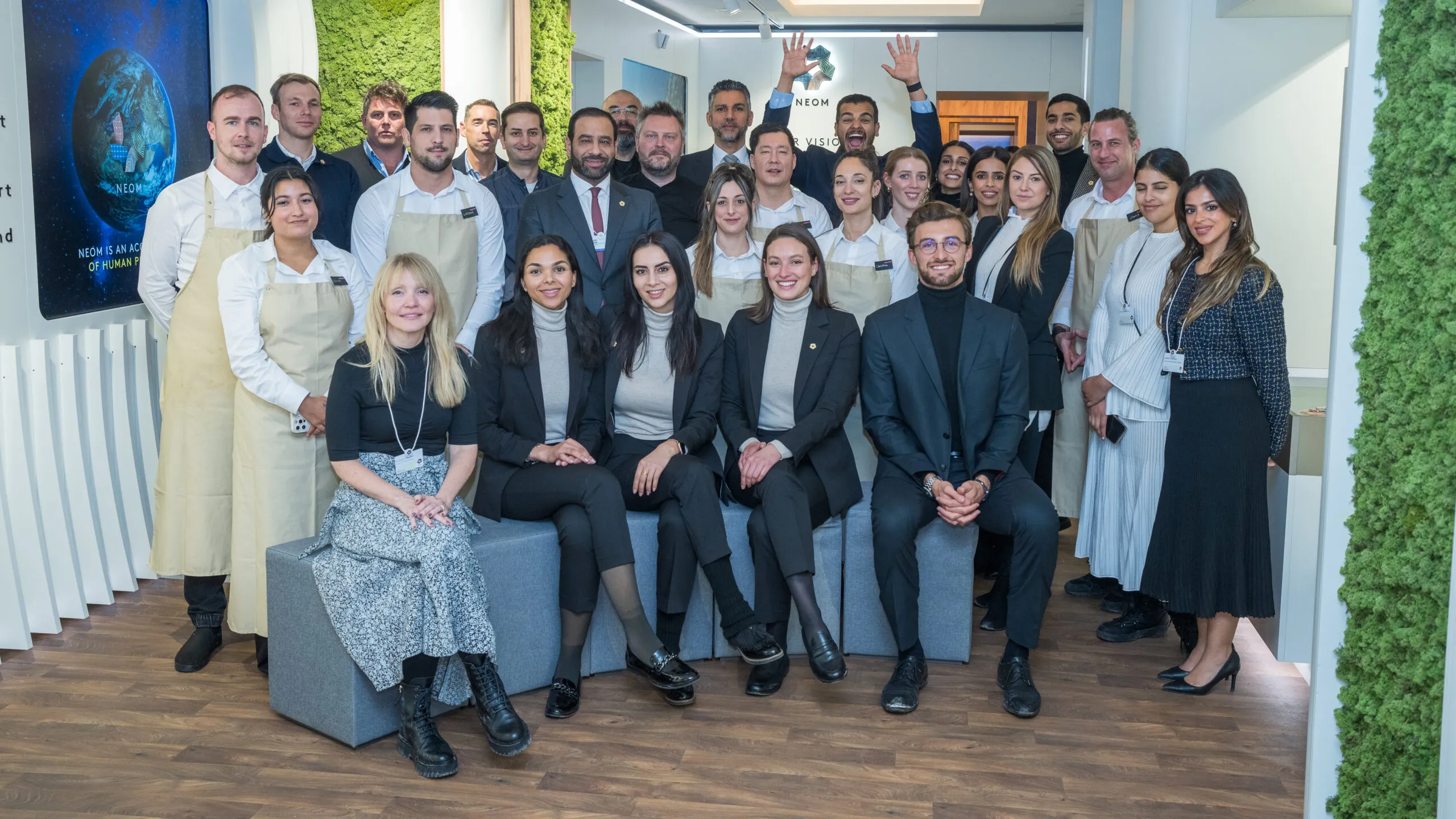 The pavilion team and catering staff gathered for a group photograph