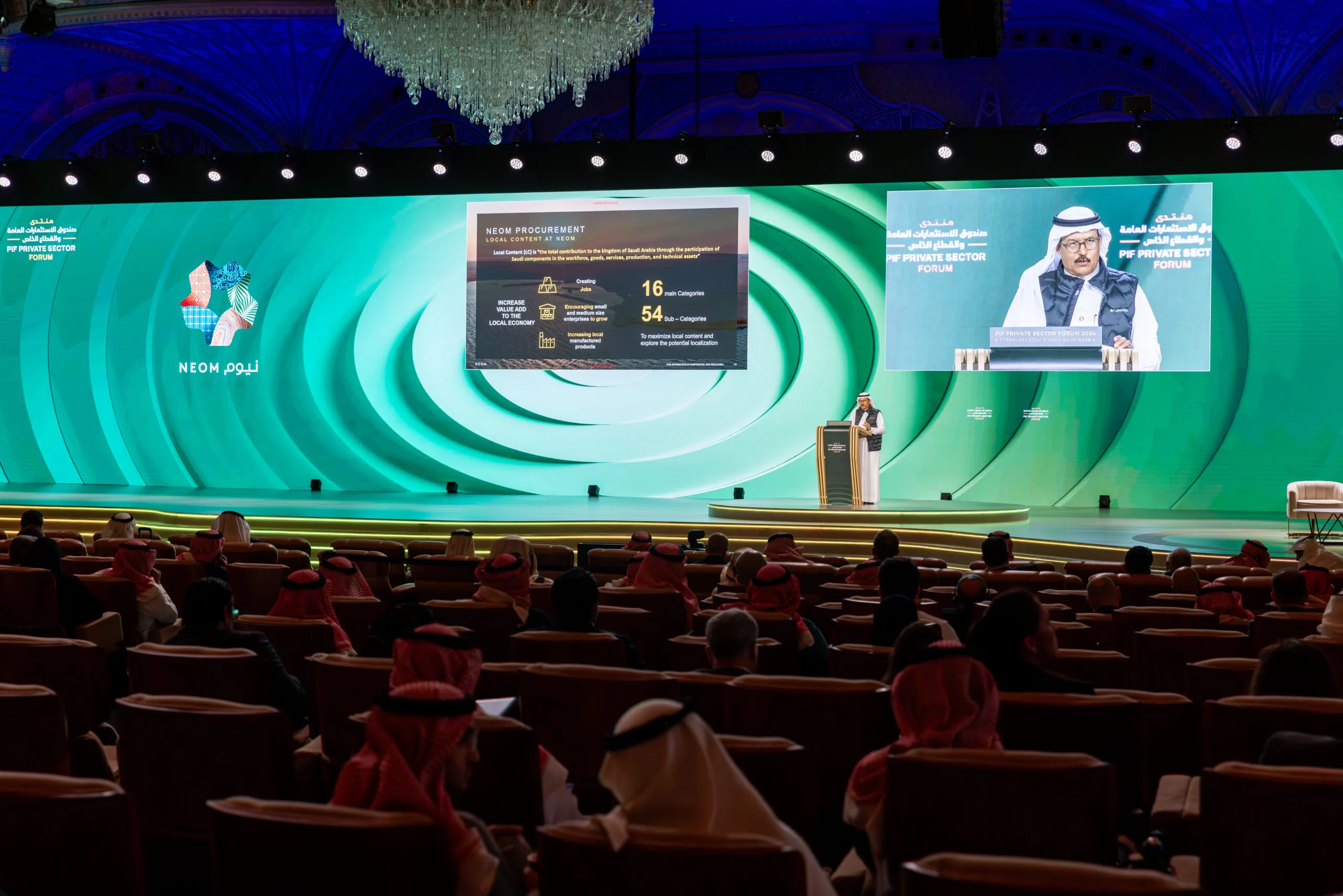The forum auditorium during a NEOM procurement presentation