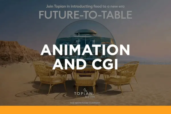 Animation and CGI — showreel on Vimeo. A rendered dome dining scene in the desert.
